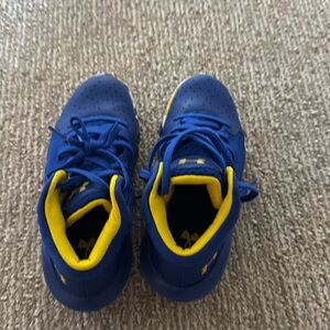 Boys basketball shoes. Only worn indoors during basketball games.